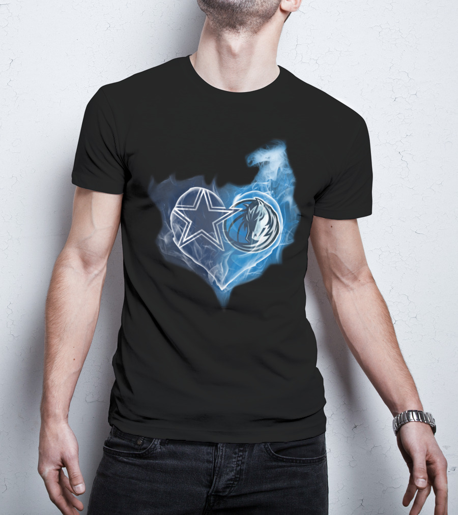Dallas Cowboys And Dallas Mavericks Heart T-Shirt