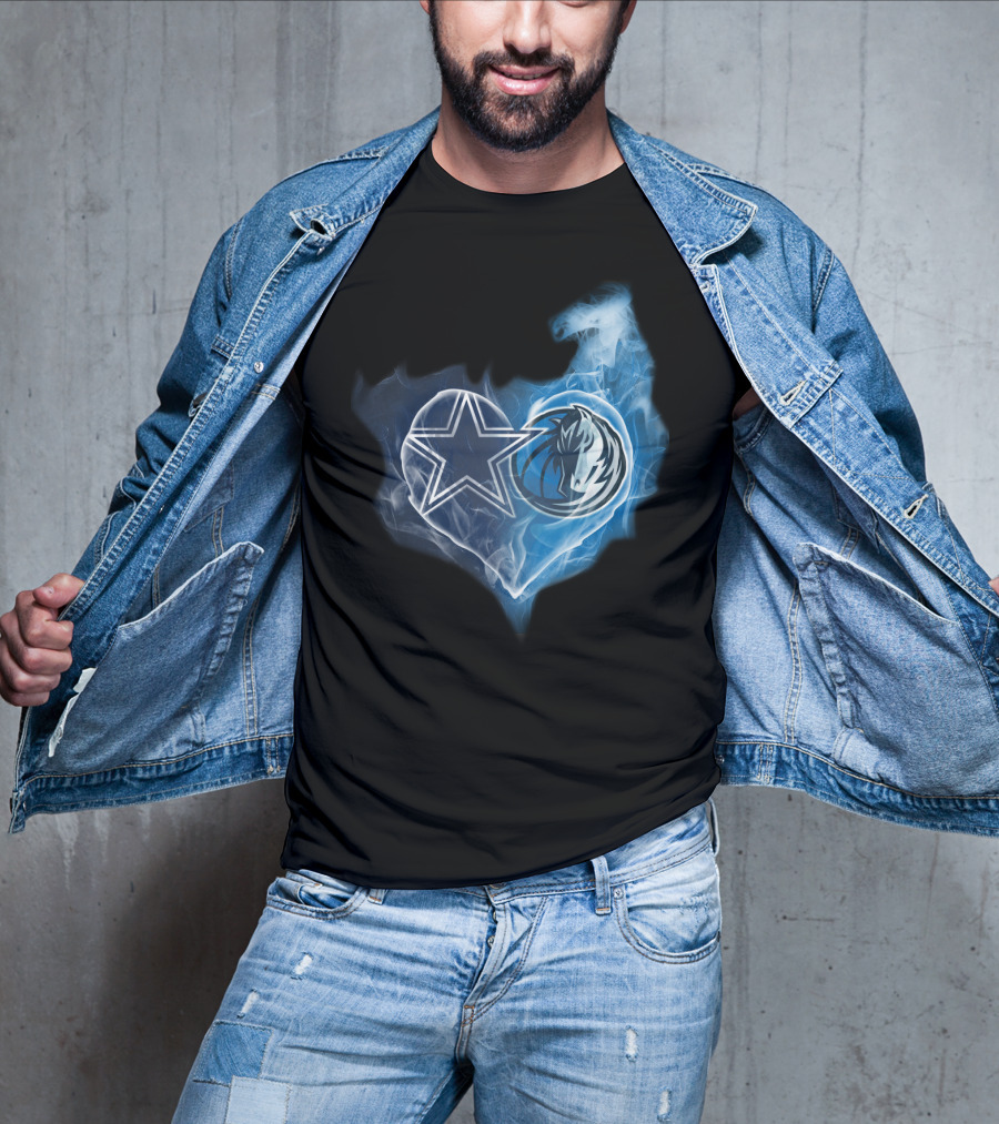 Dallas Cowboys And Dallas Mavericks Heart T-Shirt