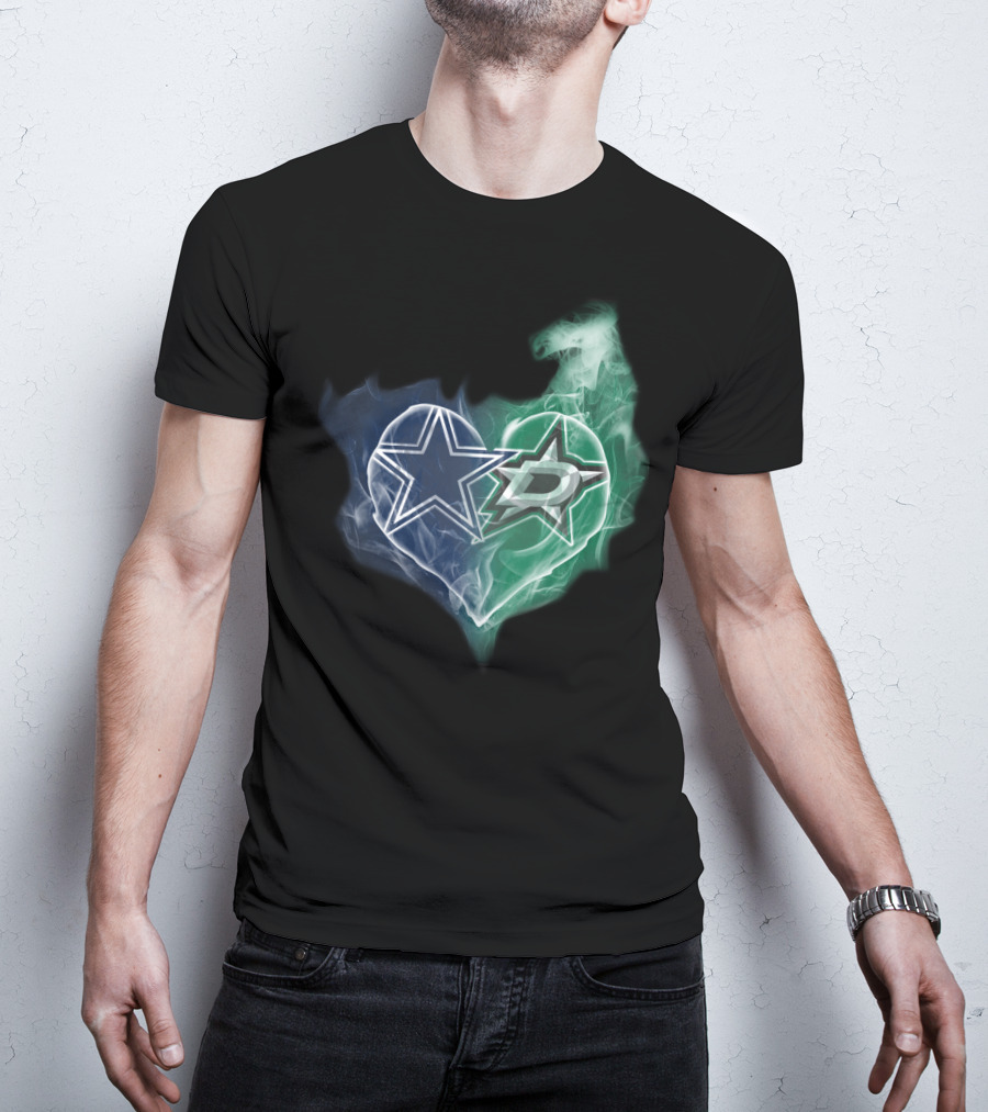 Dallas Cowboys Dallas Stars Heart T-Shirt