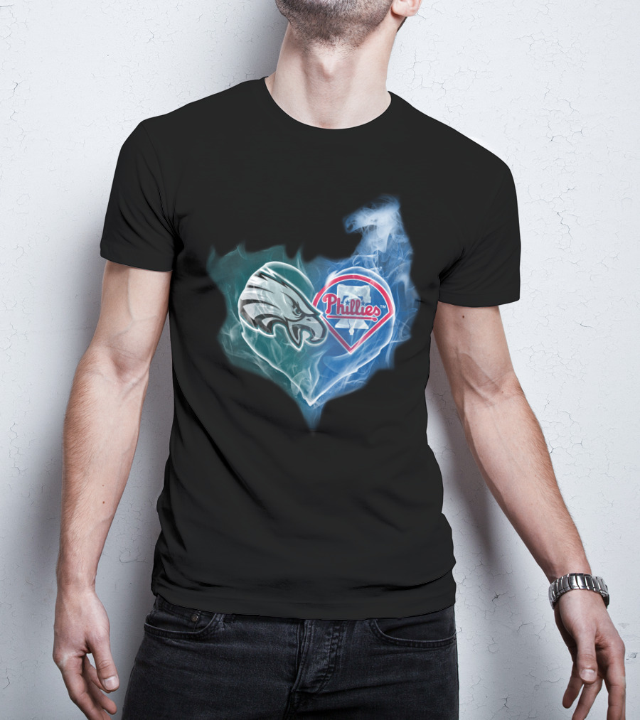 Eagles Phillies Heart Fusion T-Shirt