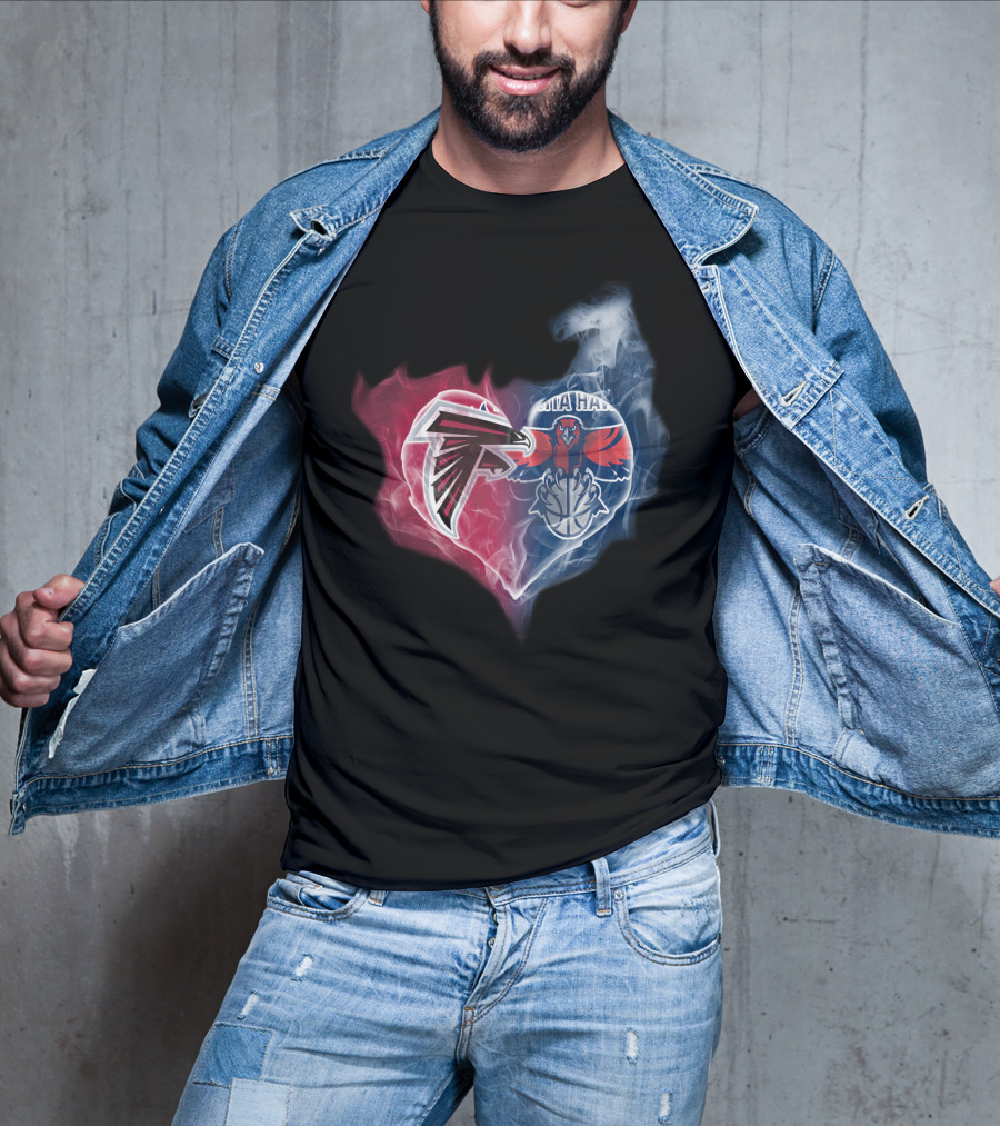 Falcons Hawks Heart Rivalry T-Shirt