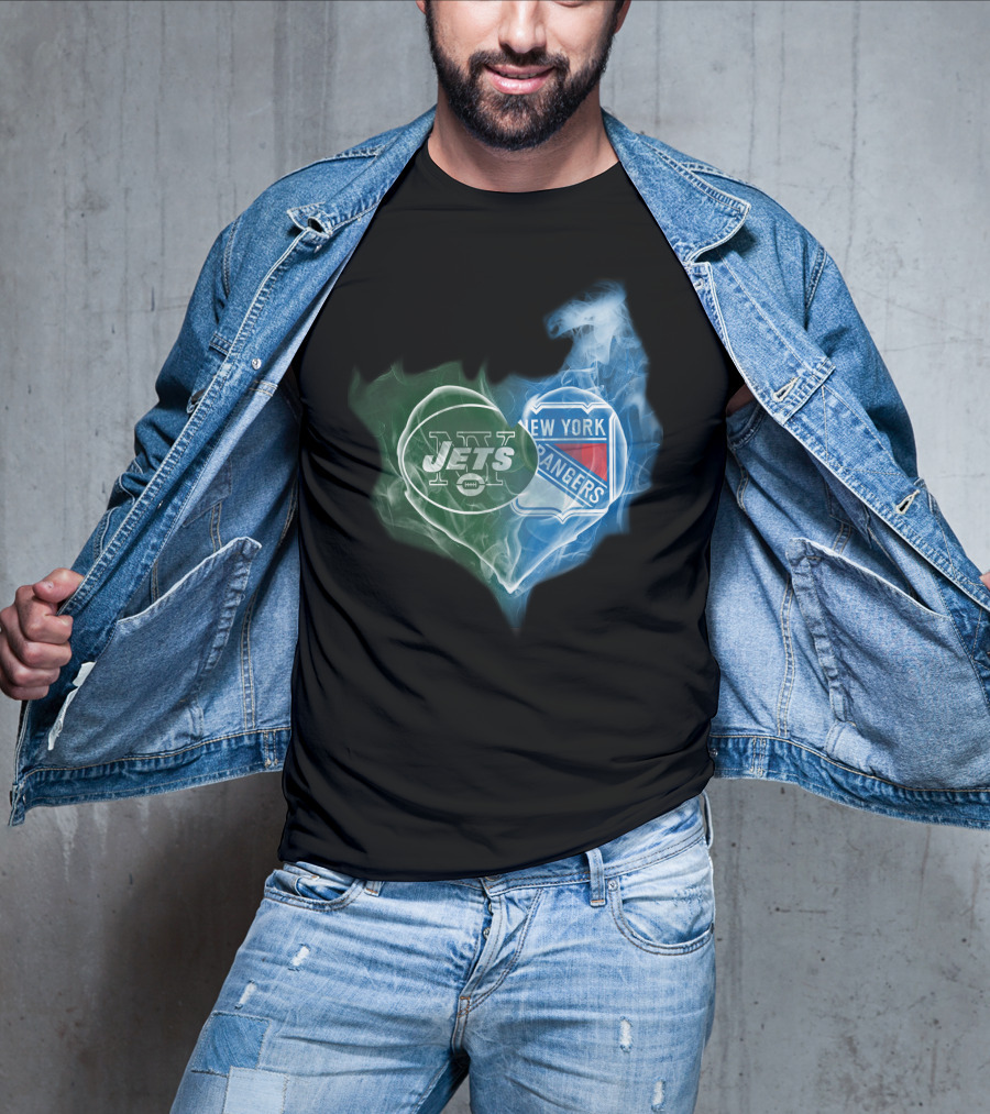 New York Jets Rangers Heart Fusion T-Shirt