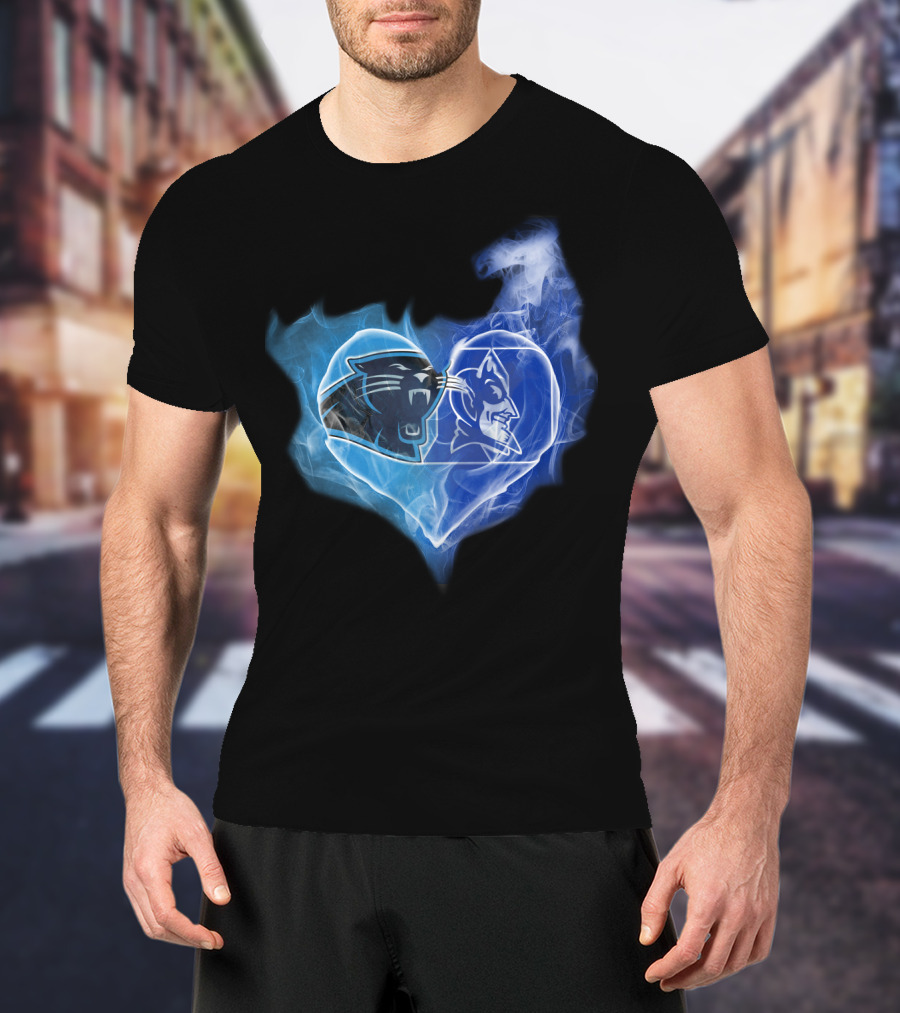 Panthers Blue Devils Heart T-Shirt