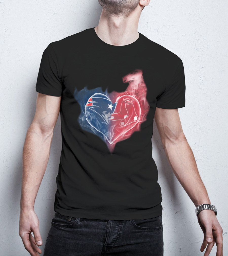 Patriots Red Sox Heart Fusion T-Shirt