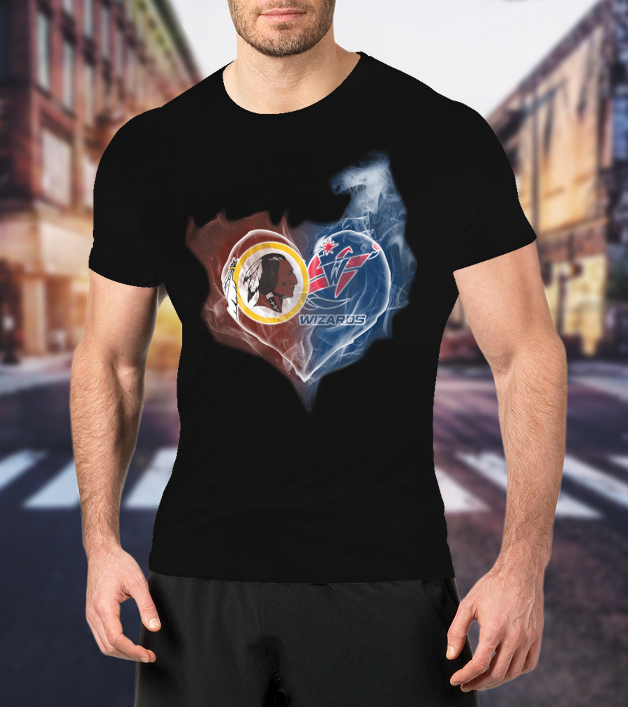 Washington Redskins And Wizards Heart Logo Fusion Ttk T-Shirt