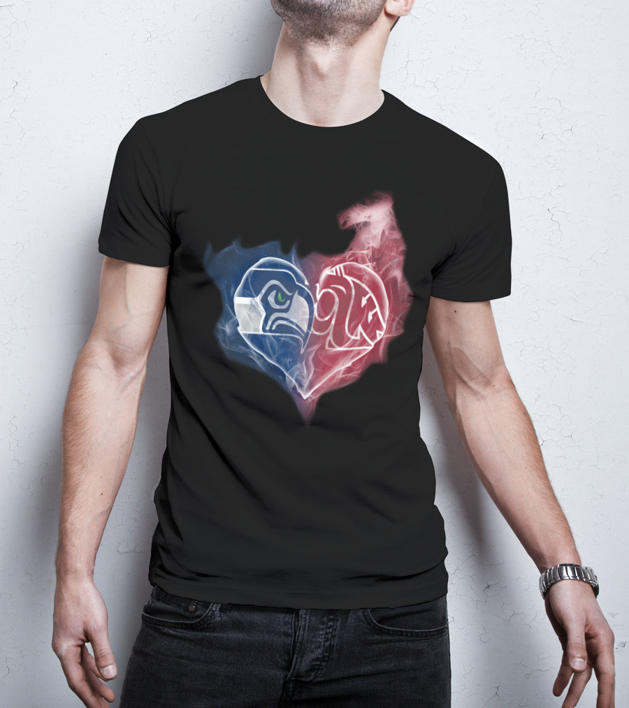 Seahawks Cougars Heart Smoke Collaboration T-Shirt