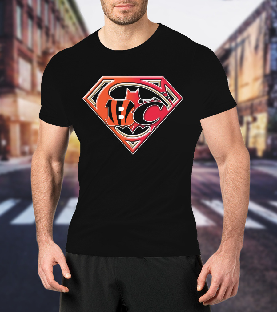 Cincinnati Bengals Superman Batman T-Shirt