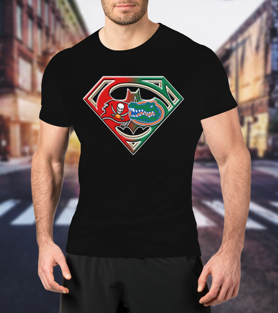 Superman Batman Tampa Bay Buccaneers Florida Gators 024 T-Shirt