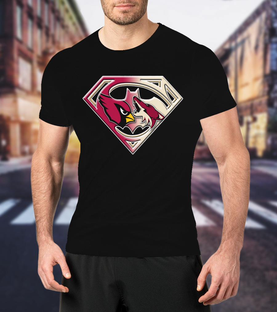 Arizona Cardinals Coyotes Superman Logo Mashup T-Shirt