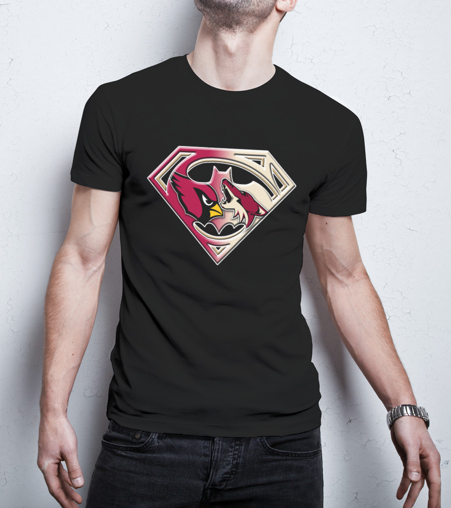 Arizona Cardinals Coyotes Superman Logo Mashup T-Shirt