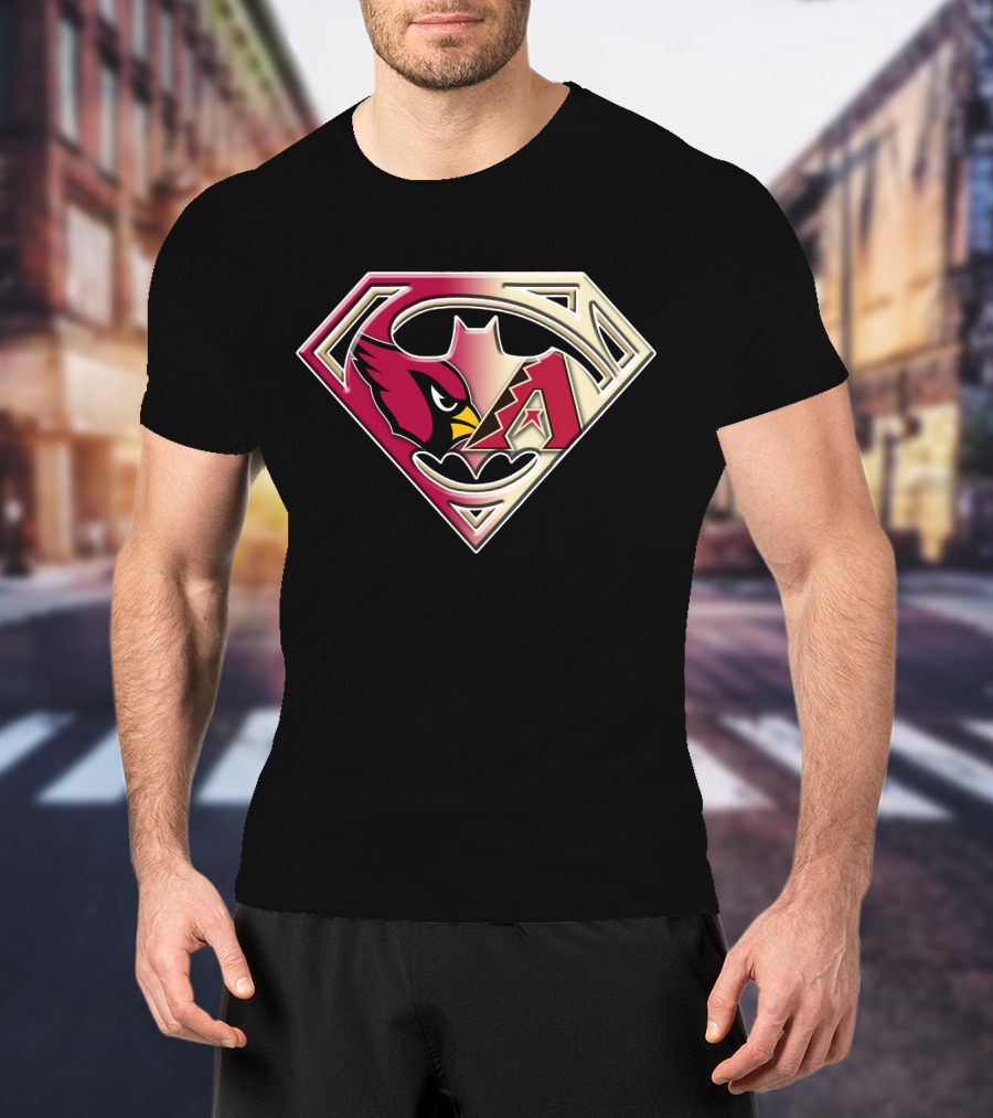 Arizona Cardinals Diamondbacks Superman Logo Fusion T-Shirt