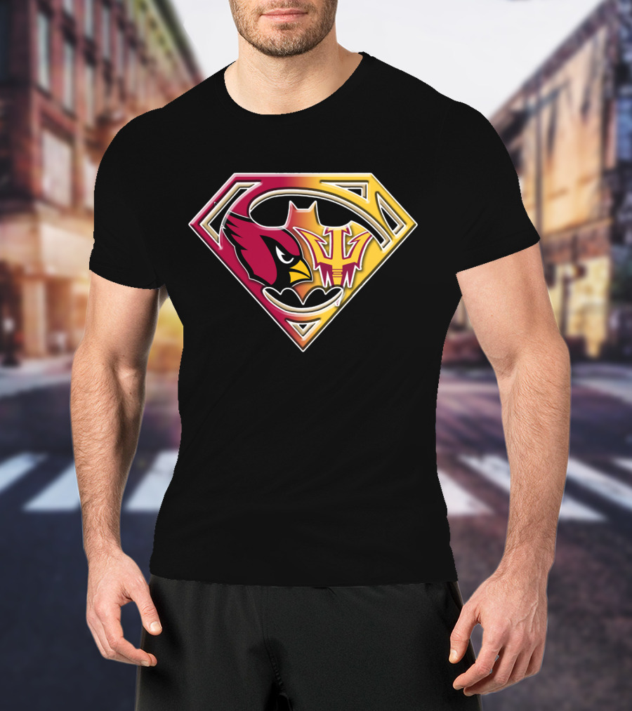 Arizona Cardinals Asu Sun Devils Superman Logo Fusion Bat 030 T-Shirt