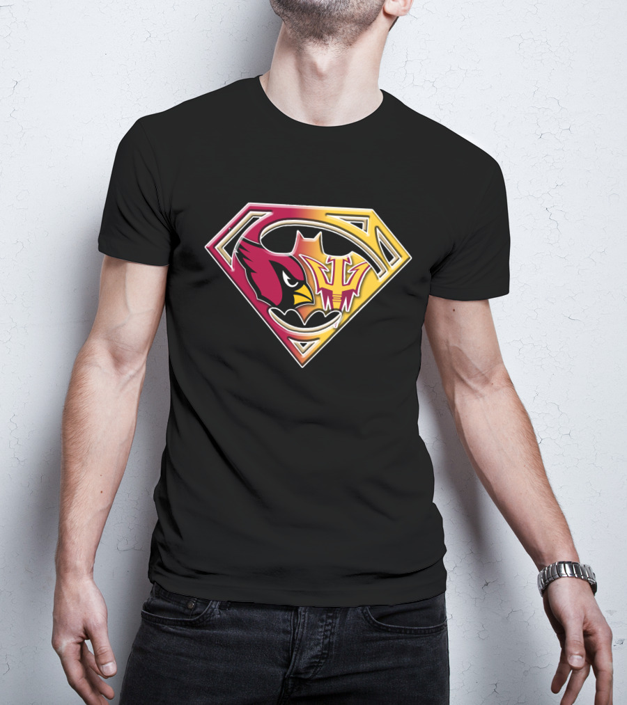 Arizona Cardinals Asu Sun Devils Superman Logo Fusion Bat 030 T-Shirt