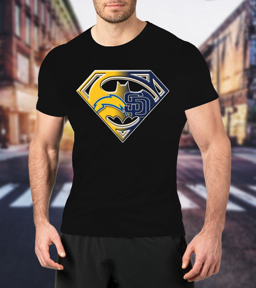 San Diego Chargers Padres Superman Batman T-Shirt