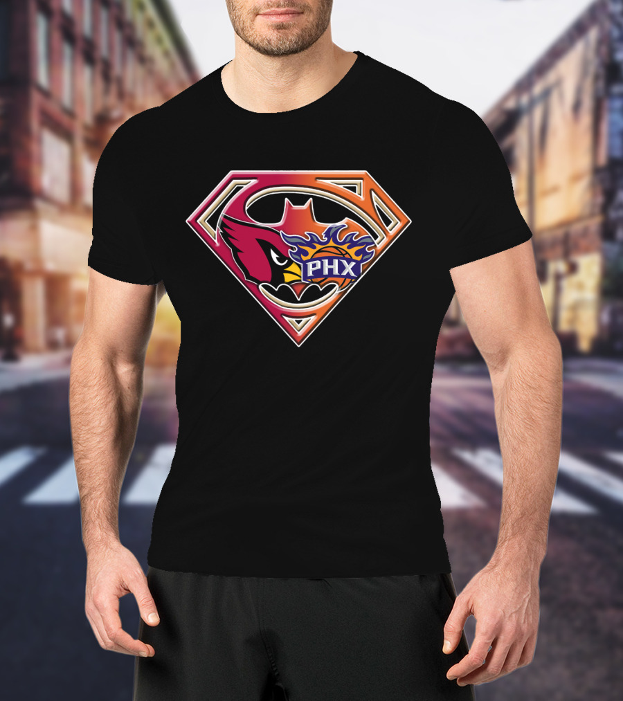 Phoenix Suns Cardinals Superman Logo Fusion T-Shirt