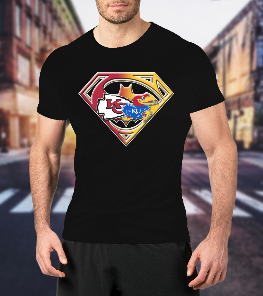 Kansas City Chiefs Kc Ku Jayhawks Superman T-Shirt