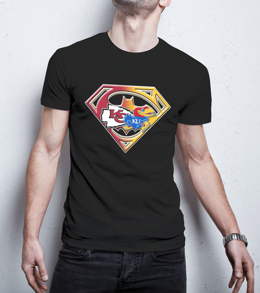 Kansas City Chiefs Kc Ku Jayhawks Superman T-Shirt