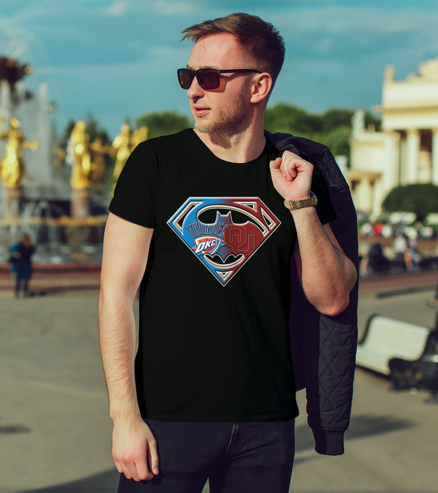 Thunder Okc Ou Superman Batman T-Shirt