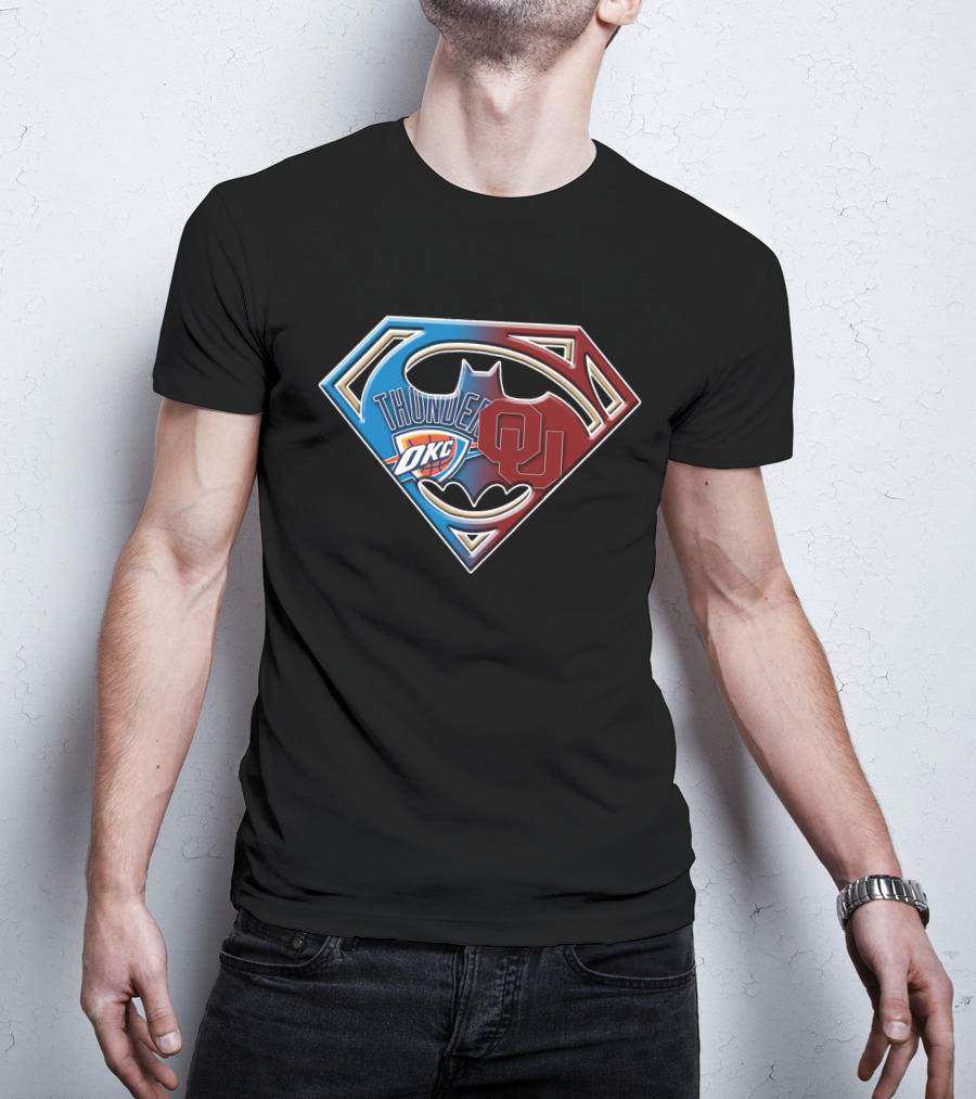 Thunder Okc Ou Superman Batman T-Shirt
