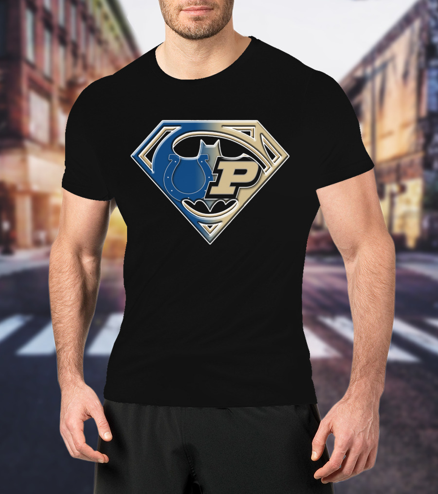 Indianapolis Colts Purdue Batman Superman Logo Bat 045 T-Shirt