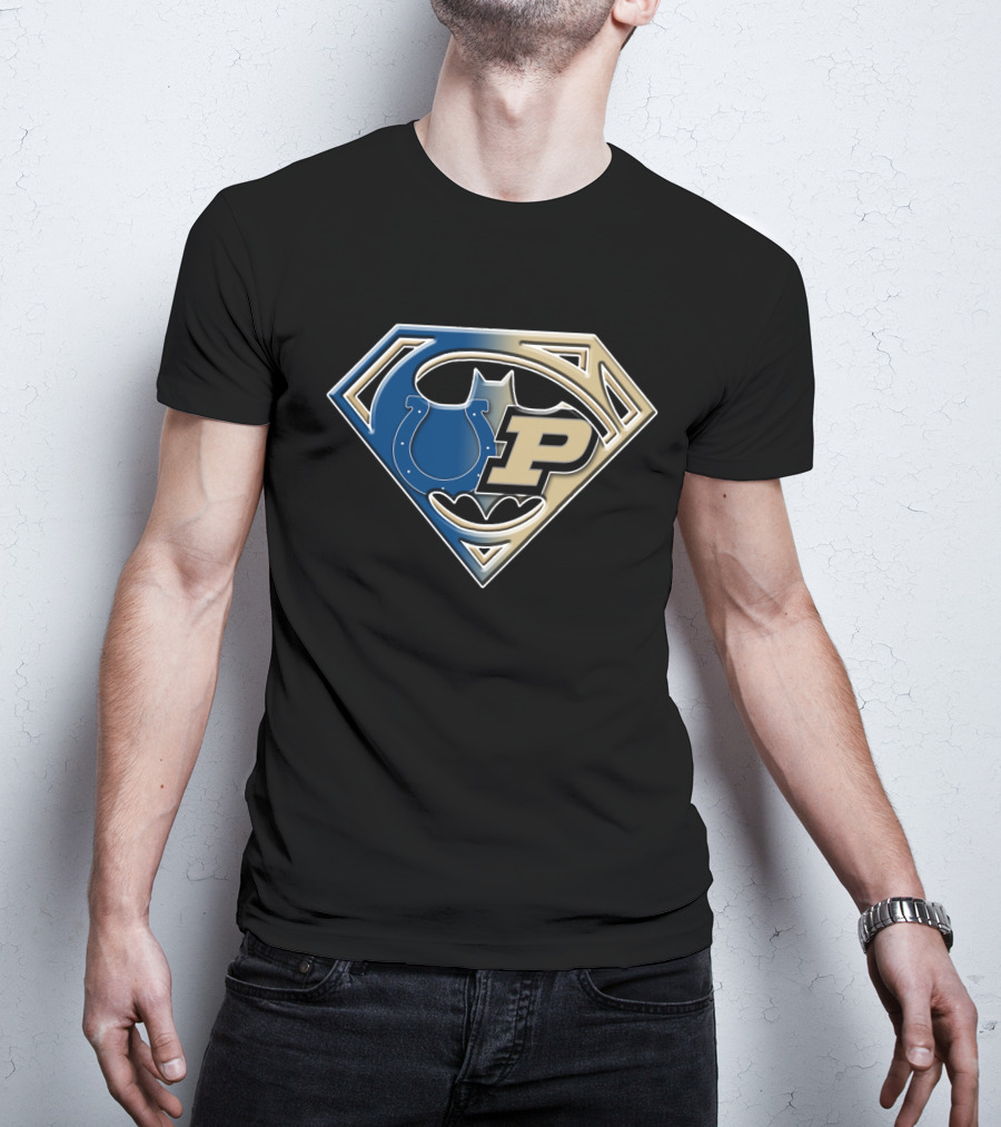 Indianapolis Colts Purdue Batman Superman Logo Bat 045 T-Shirt