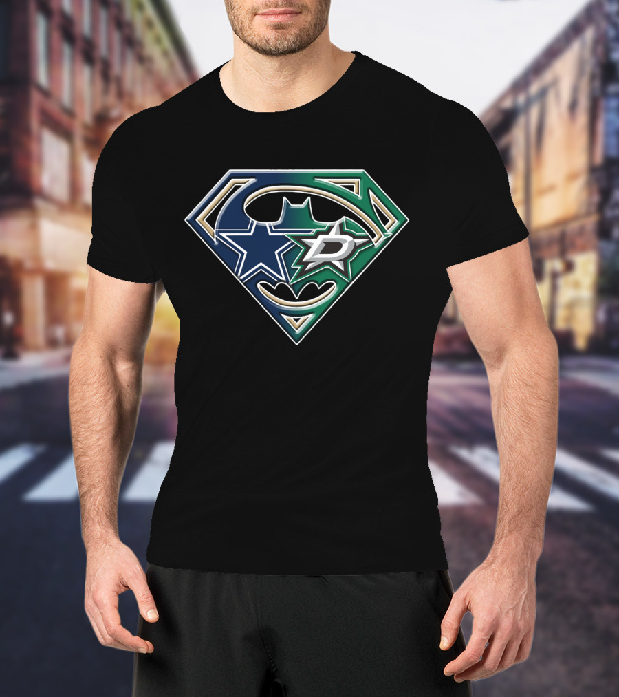 Dallas Cowboys Stars Batman Superman Dallas Stars Bat 047 T-Shirt