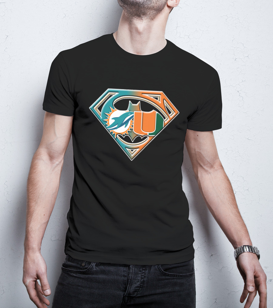 Superman Miami Dolphins University Batman Logo Bat 054 T-Shirt