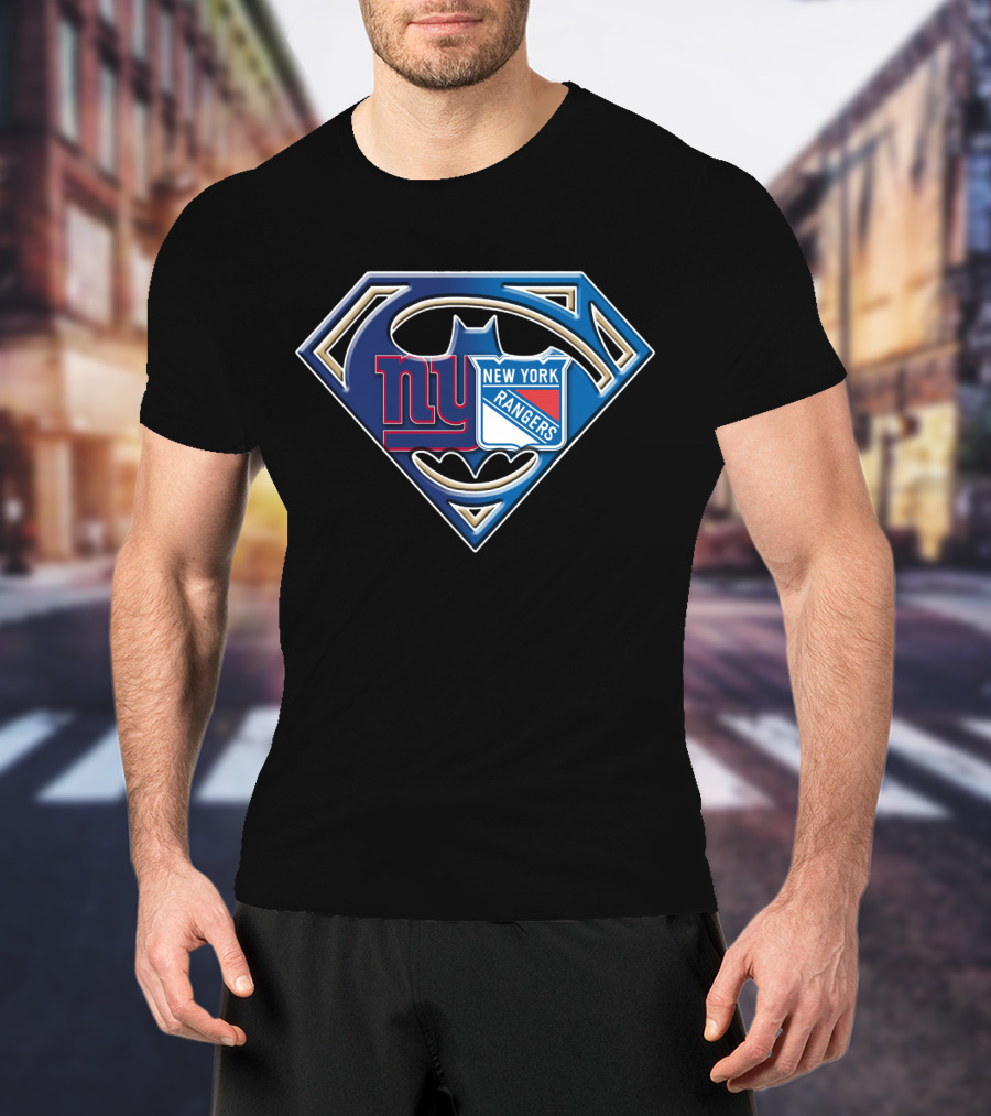 Ny Giants Rangers Batman Superman T-Shirt
