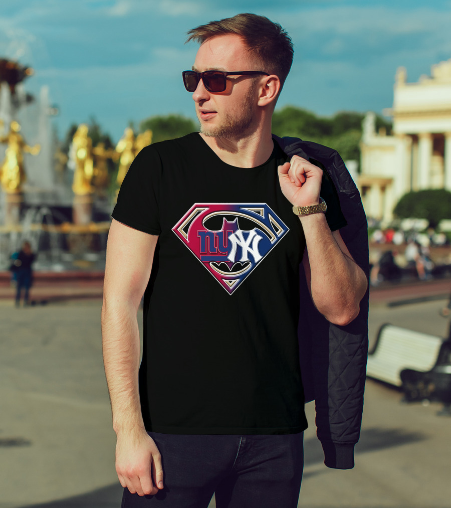 Superman Batman New York Giants Yankees Crossover 067 T-Shirt
