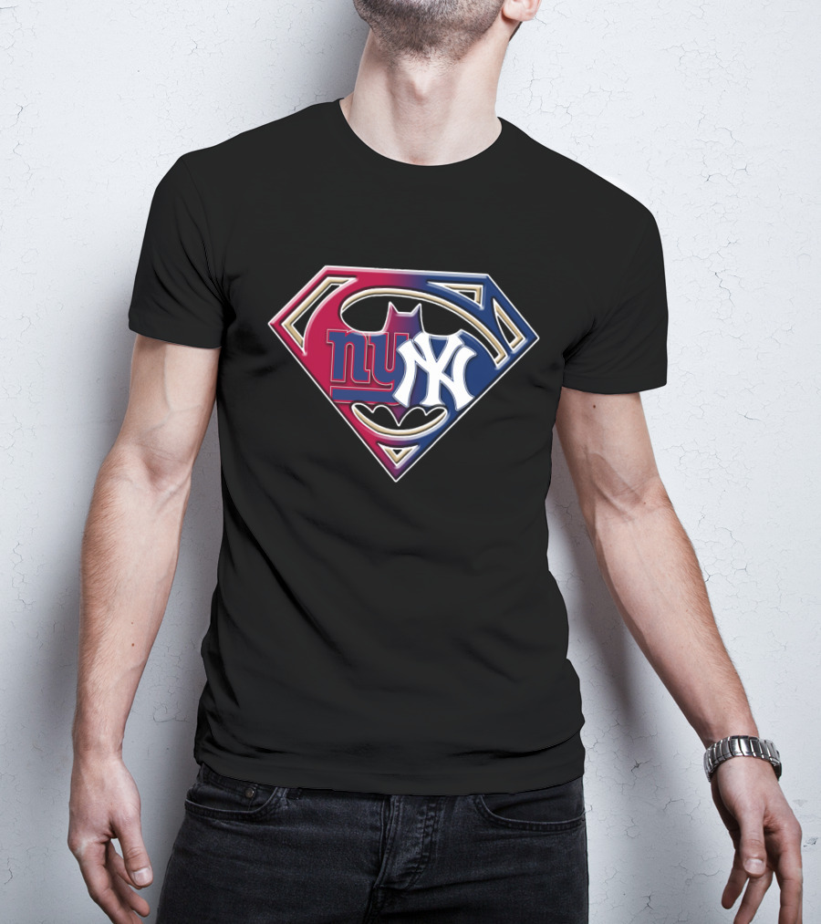 Superman Batman New York Giants Yankees Crossover 067 T-Shirt