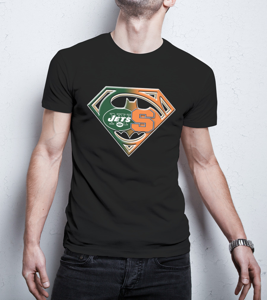 Jets Syracuse Batman Superman Logo Fusion T-Shirt