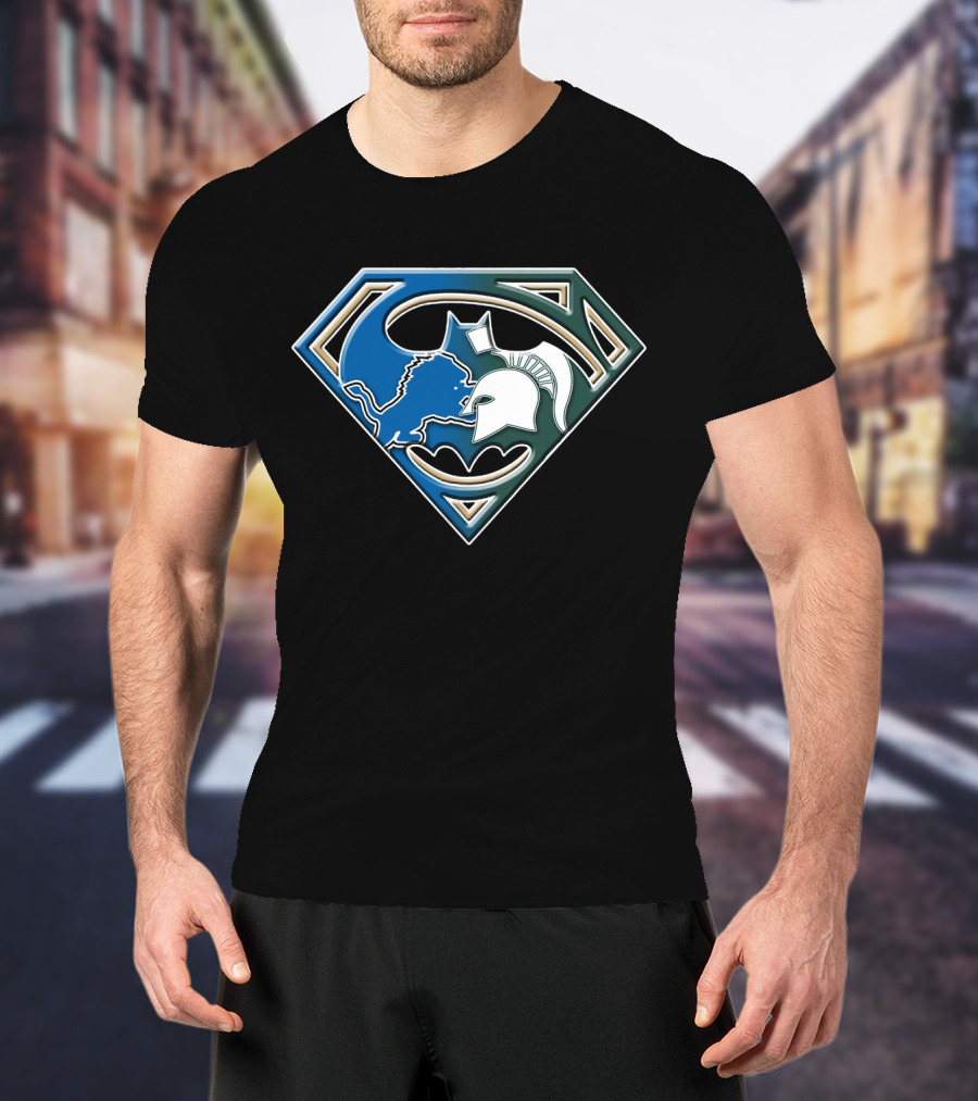 Superman Logo Batman Shape Lions Spartans Bat T-Shirt
