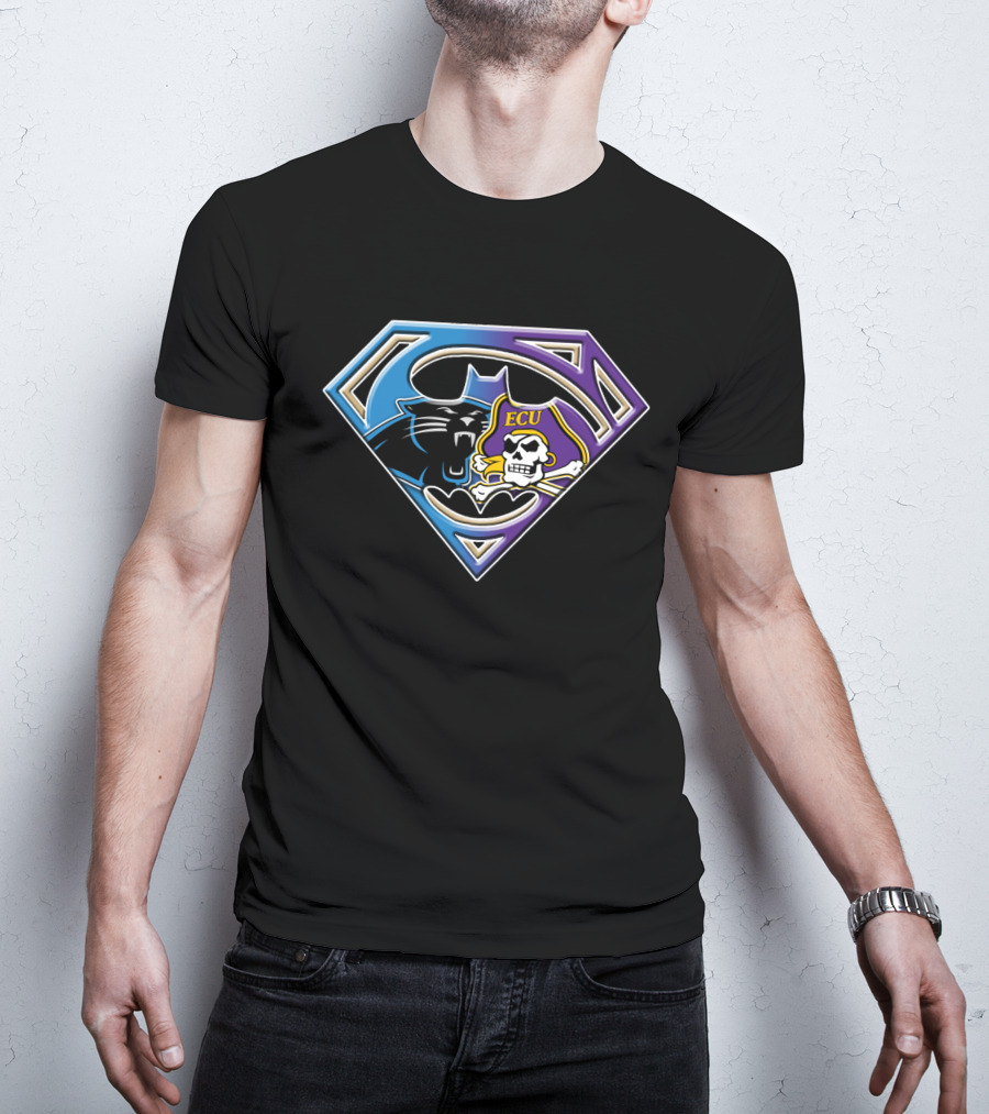 Superman Logo Carolina Panthers Ecu Pirates T-Shirt