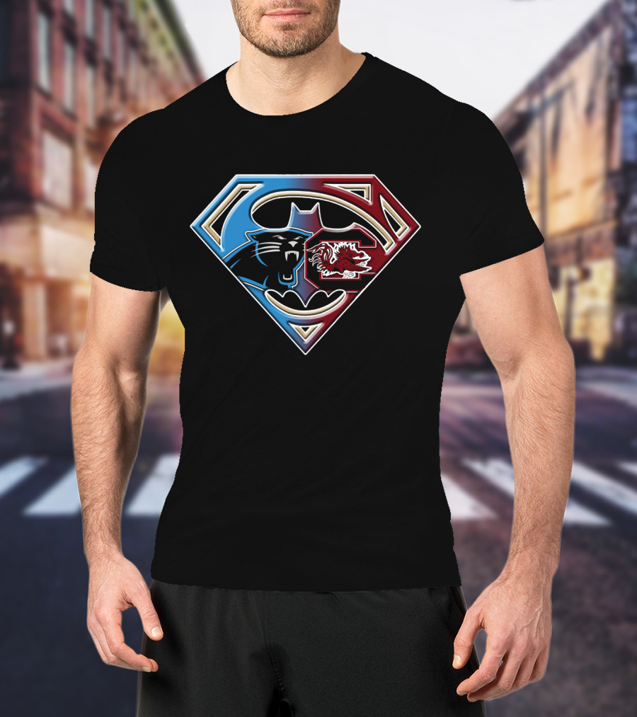 Carolina Panthers South Carolina Gamecocks Superman Shield T-Shirt