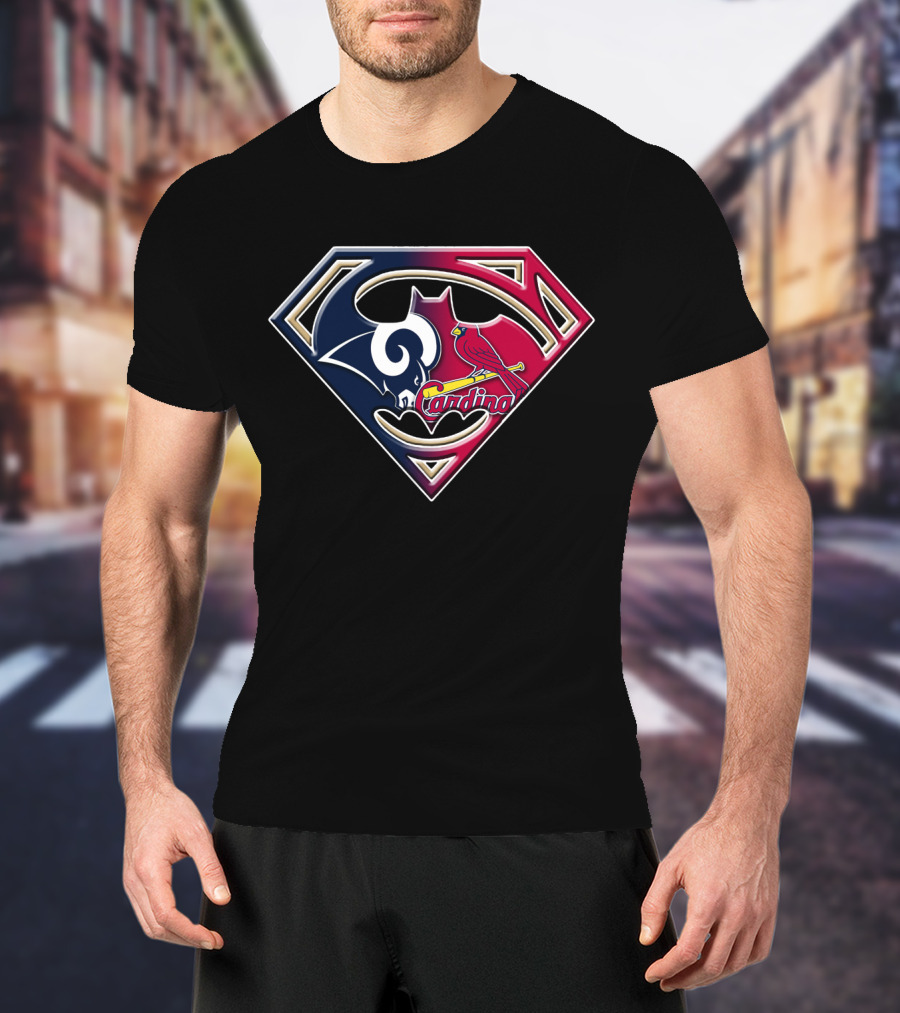 Rams Cardinals Superman Logo Fusion T-Shirt