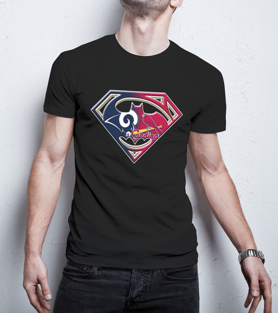 Rams Cardinals Superman Logo Fusion T-Shirt