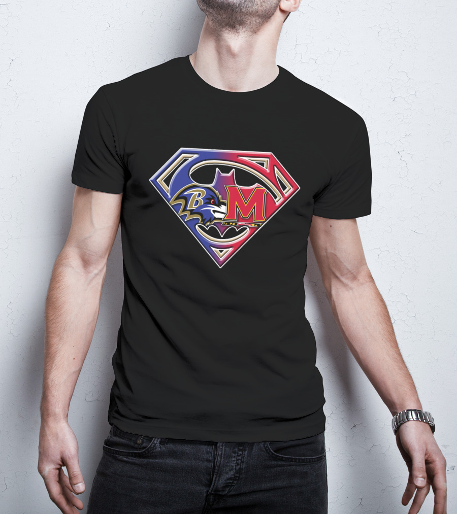 Baltimore Raven Superman Superman Maryland Terrapins T-Shirt