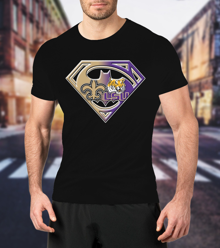 Lsu Tigers New Orleans Saints Superhero T-Shirt