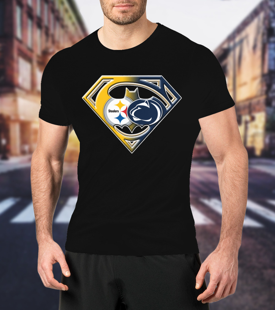 Steelers Penn State Batman Superman Logo Fusion Bat 113 T-Shirt