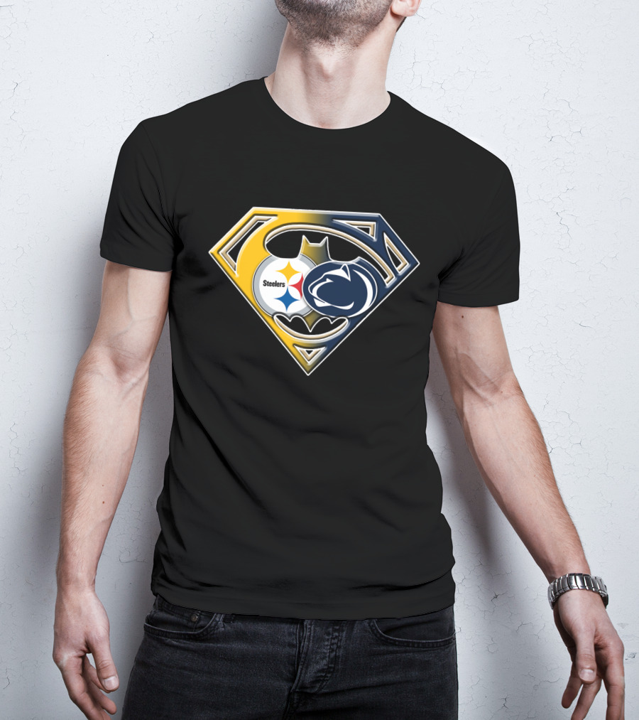 Steelers Penn State Batman Superman Logo Fusion Bat 113 T-Shirt