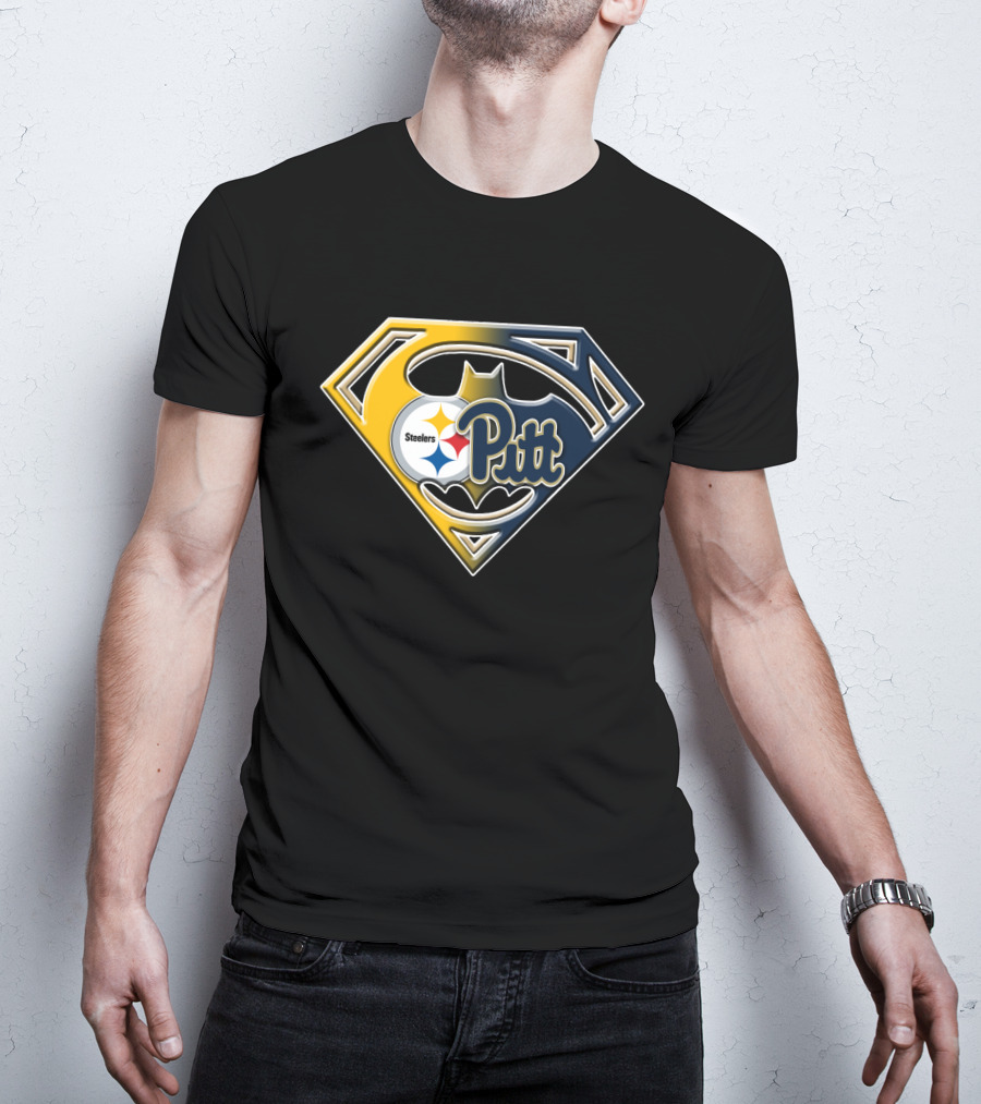 Steelers Pitt Bat Emblem Superhero Fusion T-Shirt