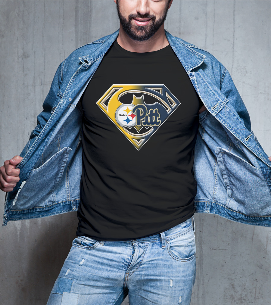 Steelers Pitt Bat Emblem Superhero Fusion T-Shirt
