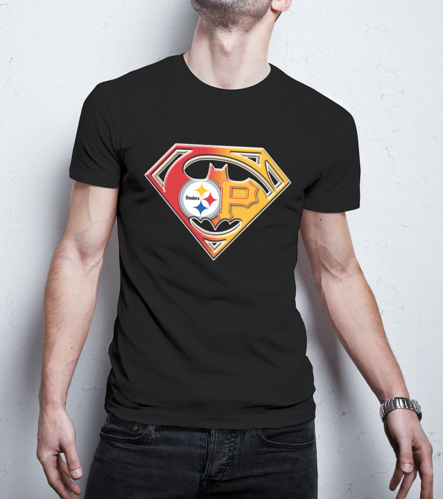 Steelers Pirates Superman Batman Logo Combo T-Shirt