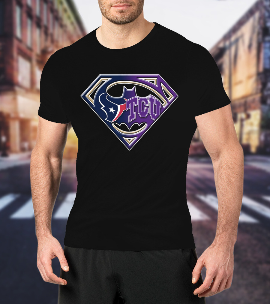 Tcu Bat 122 Texans Logo Superman Bat Symbol Fusion T-Shirt