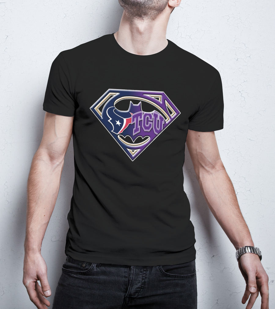 Tcu Bat 122 Texans Logo Superman Bat Symbol Fusion T-Shirt