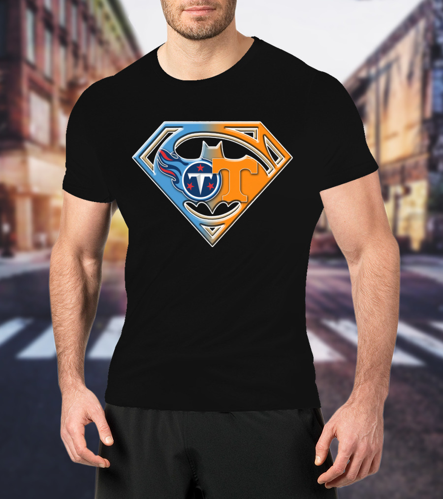 Tennessee Titans Volunteers Superman Batman T-Shirt