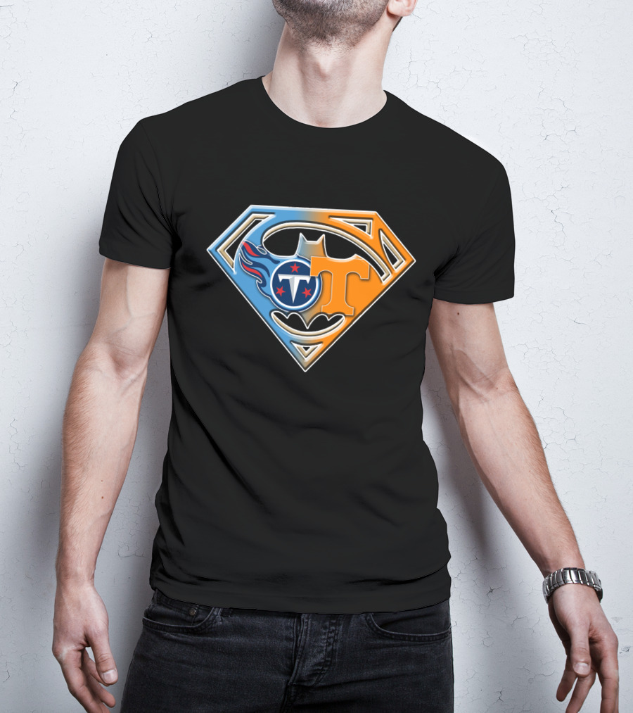 Tennessee Titans Volunteers Superman Batman T-Shirt