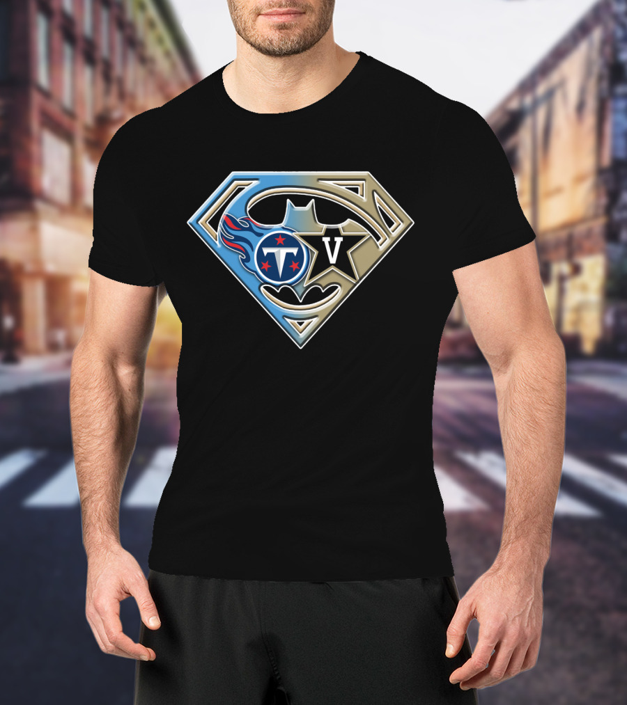 Tennessee Titans Vanderbilt Batman Superhero Emblem Bat 132 T-Shirt