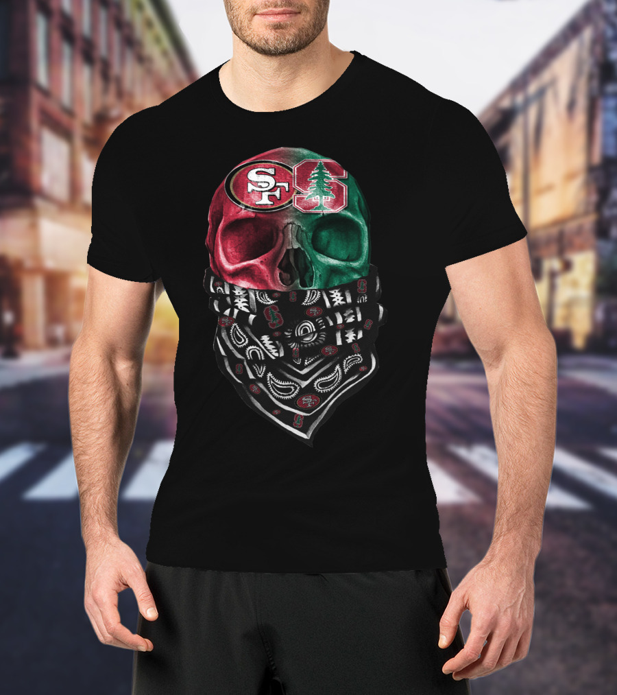 San Francisco 49ers Stanford University Skull Bandana T-Shirt