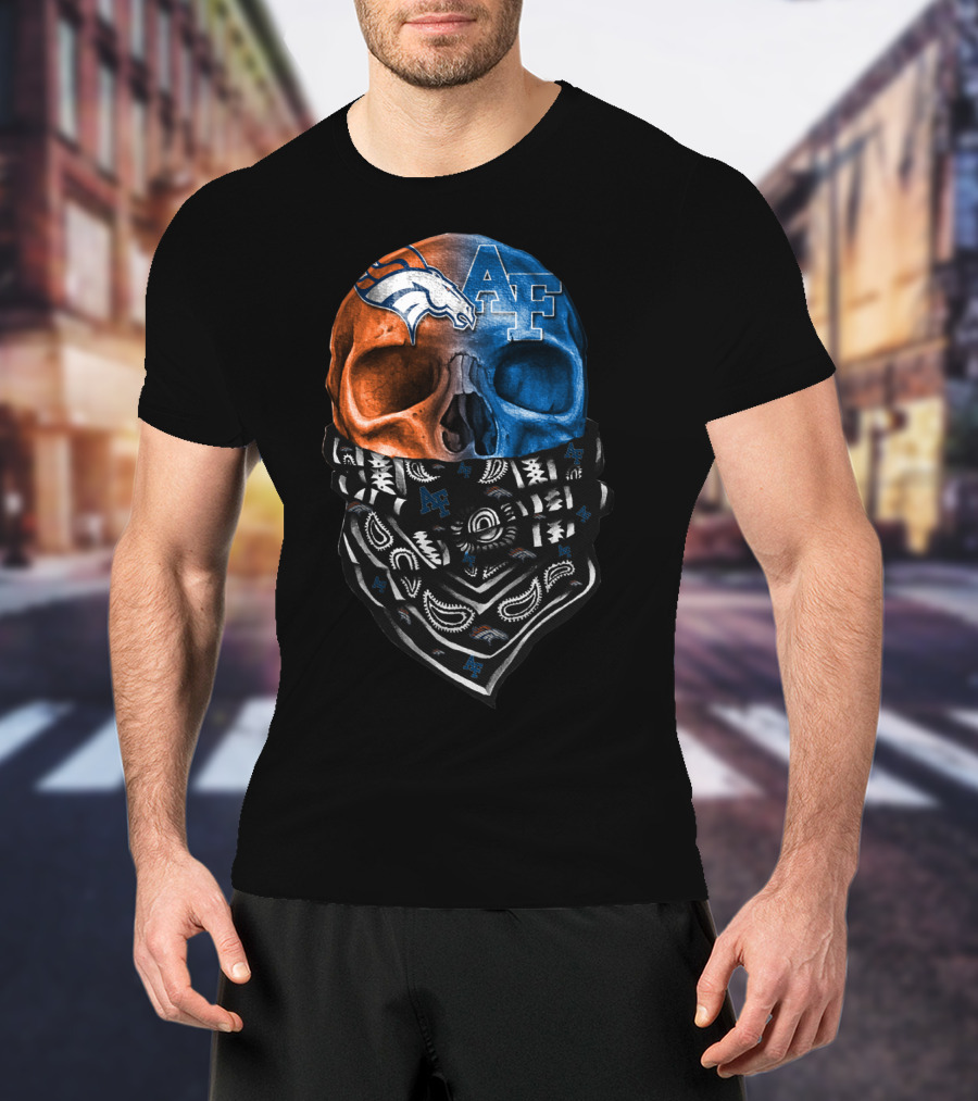 Af Broncos Skull Bandana Sku 015 T-Shirt